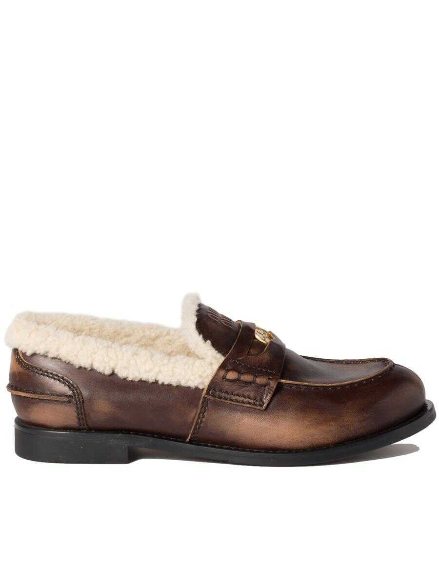 Mocasini Miu Miu Miu Miu Moccasins Shoes BROWN Femei (BM 19438149) 1