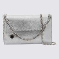 Genti de umar Stella McCartney Silver Faux Leather Falabella Mini Crossbody Shoulder Bag Femei