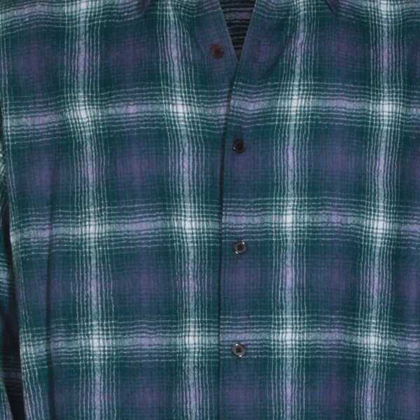 Camasi AURALEE Auralee Blue And Green Wool Shirt FOREST GREEN X NAVY Barbati (BM 19438587) 4