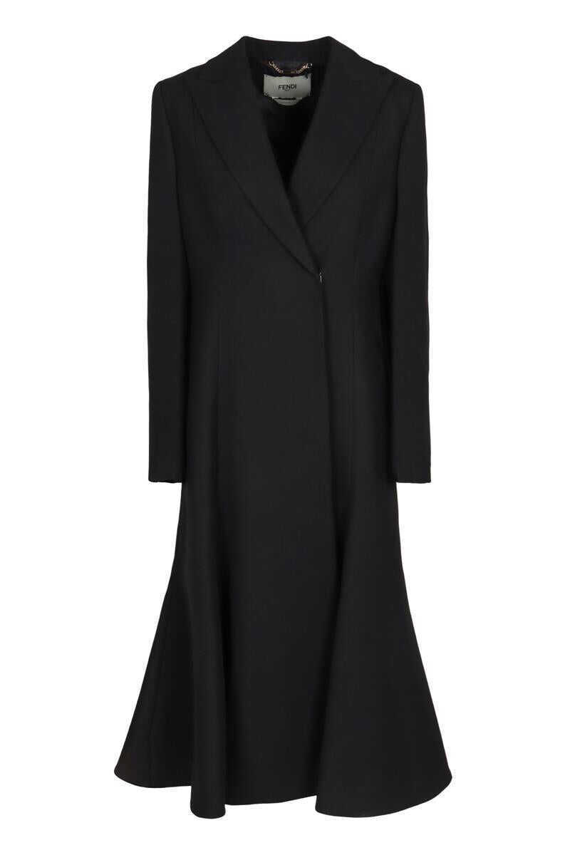 Paltoane Fendi Fendi Cappotto In Lana Grain De Poudre Tradotto DallItaliano AllInglese : Wool Coat Grain De Poudre Black Femei (BM 19439250) 1