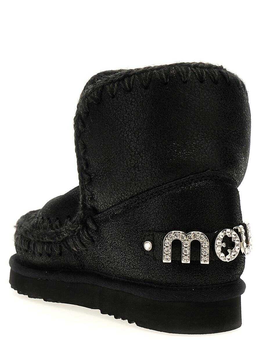 Bocanci Mou Mou Eskimo 18 Rhinestone Logo Ankle Boots Black Femei (BM 19439382) 2