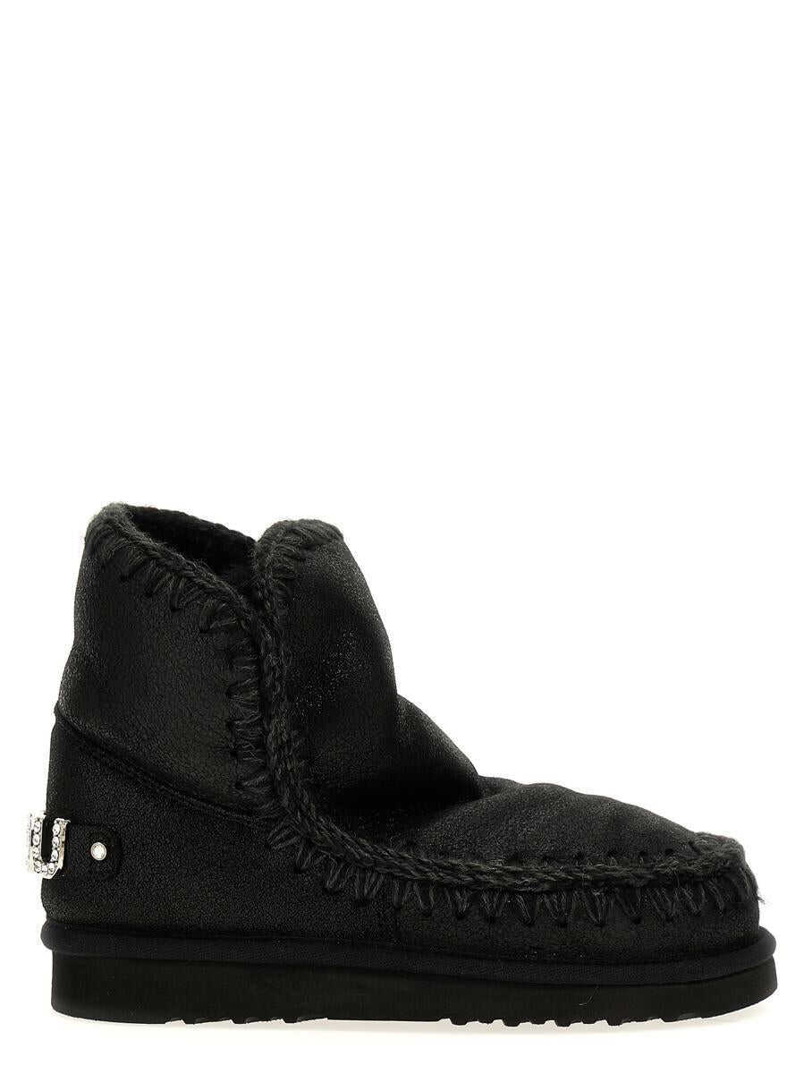 Bocanci Mou Mou Eskimo 18 Rhinestone Logo Ankle Boots Black Femei (BM 19439382) 1