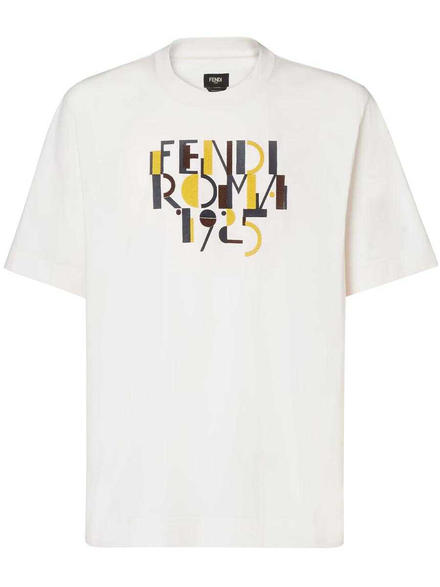 Tricouri Fendi Fendi T-Shirt Clothing WHITE Barbati (BM 19439385) 1