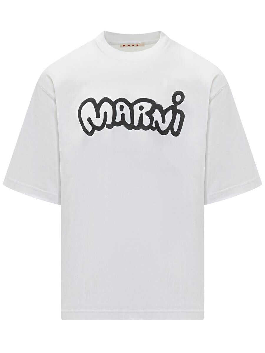 Tricouri Marni Marni T-Shirt With Marni Logo WHITE Barbati (BM 19439703) 1