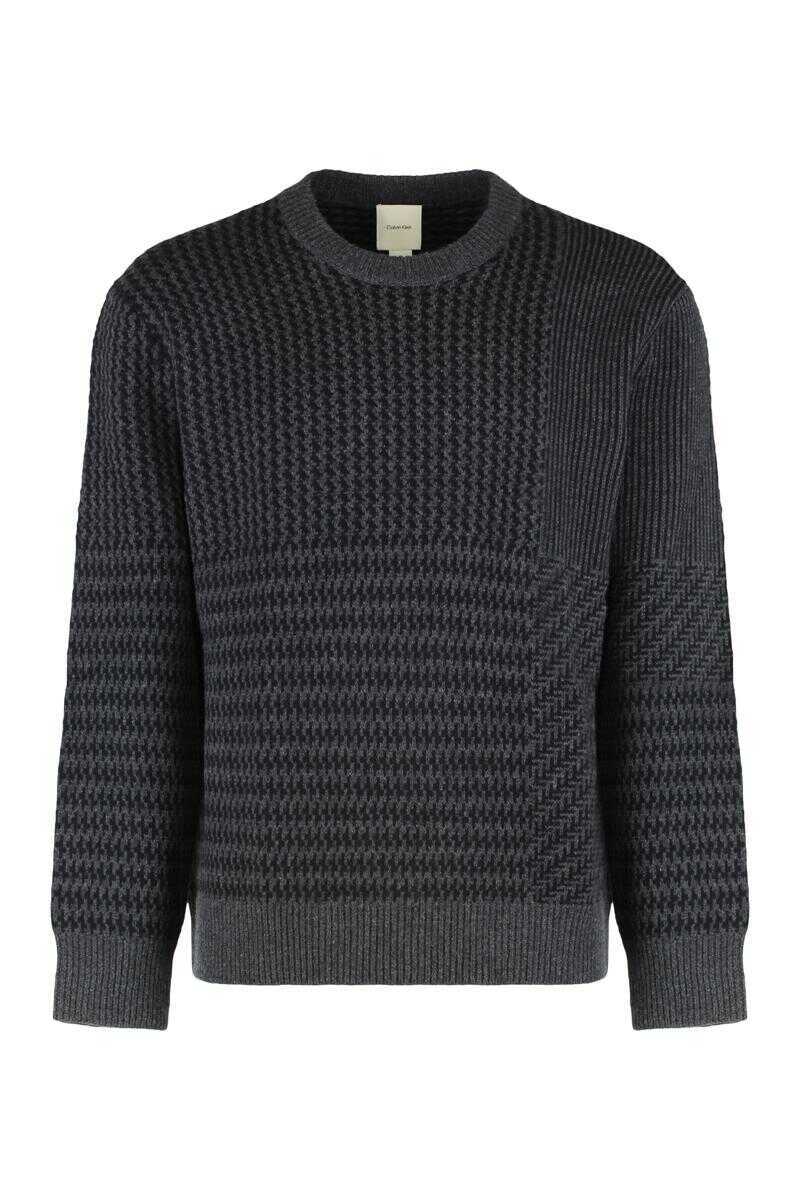 Pulovere Calvin Klein Calvin Klein Sweater With Round Neck In Wool Blend GREY Barbati (BM 19439976) 1
