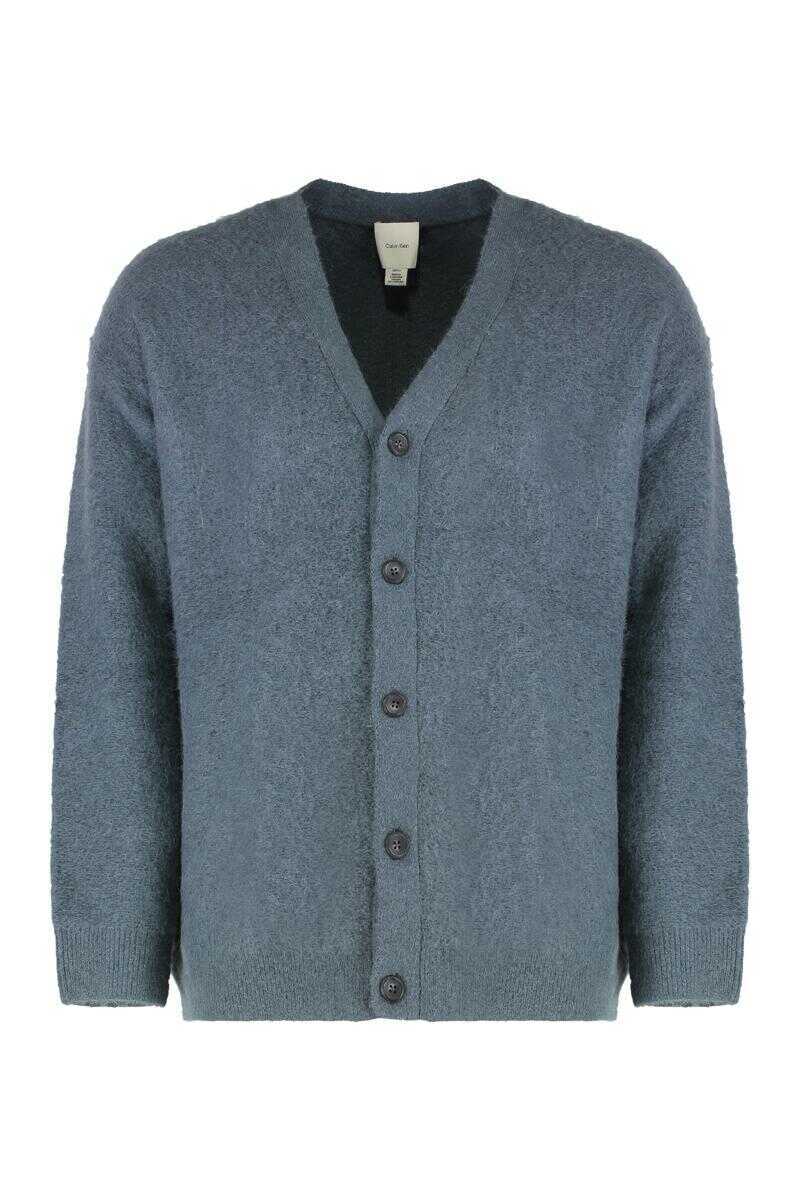 Cardigane Calvin Klein Calvin Klein Cardigan In Alpaca Blend BLUE Barbati (BM 19439982) 1