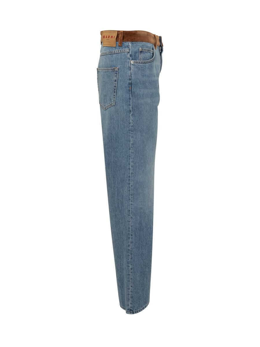 Blugi Marni Marni Marni Wide Leg Jeans With Suede Detail BLUE Barbati (BM 19440570) 4