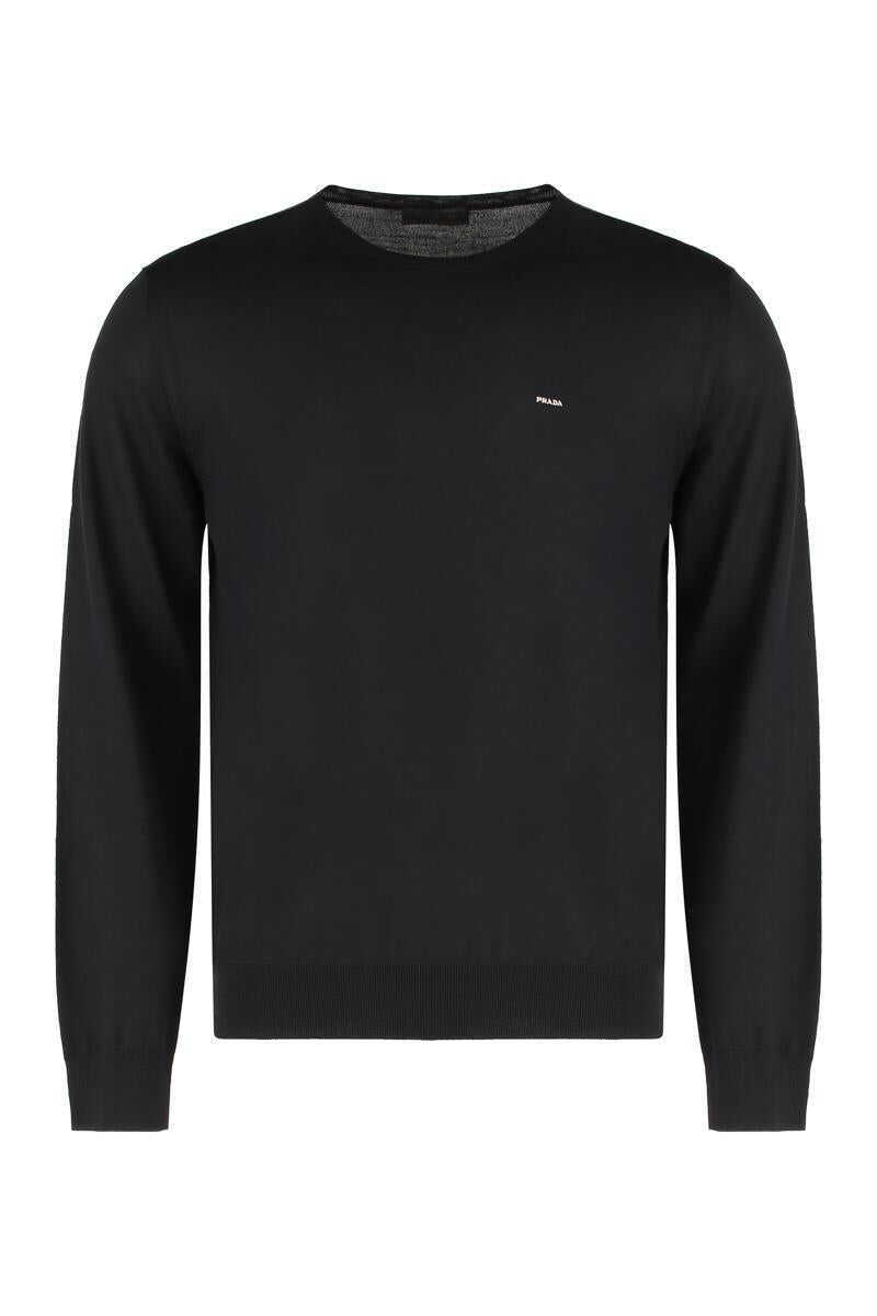 Pulovere Prada Prada Crew Neck Sweater In Combed Wool Black Barbati (BM 19440789) 1