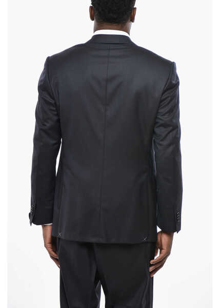 Sacouri CORNELIANI Virgin Wool Leader 2-Buttons Blazer With Flap Pockets Midnight Blue Barbati (BM 19440923) 2