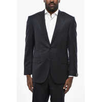 Sacouri Virgin Wool Leader 2-Buttons Blazer With Flap Pockets Barbati