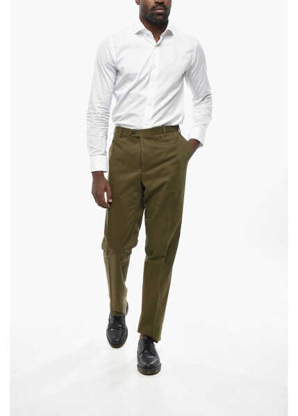 Pantaloni eleganti CORNELIANI Cotton Academy Pants With 4-Buttons Green Barbati (BM 19440929) 3