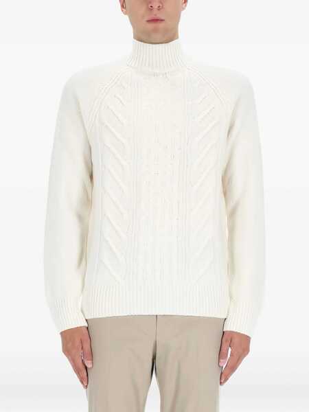 Pulovere Hugo Boss L-Hector Cable-Knit Sweater WHITE Barbati (BM 19441091) 3
