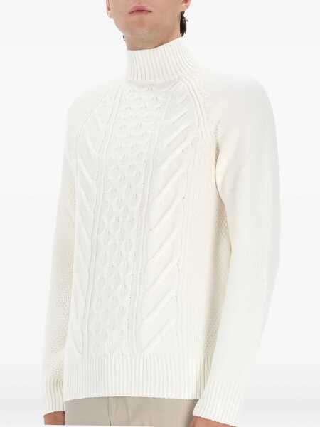 Pulovere Hugo Boss L-Hector Cable-Knit Sweater WHITE Barbati (BM 19441091) 5