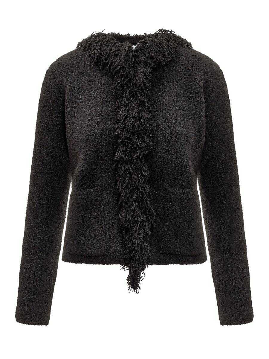 Cardigane Salvatore Ferragamo Salvatore Ferragamo Black Cardigan With Ferragamo Fringes Black Femei (BM 19445187) 1