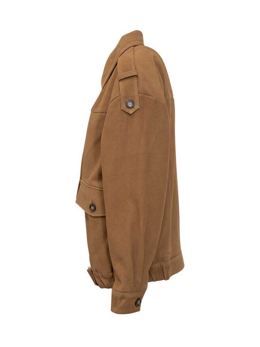 Geci IRO Iro Camel Leather Jacket With Belt Iro BROWN Femei (BM 19446246) 3