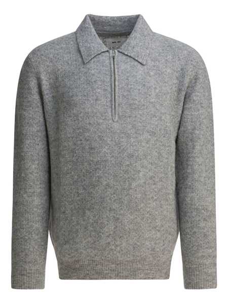 Tricouri Polo NN.07 Alfie alpaca-blend polo sweater Grey Barbati (BM 19448925) 1