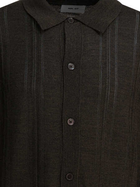 Tricouri Polo NN.07 Thor wool blend cardigan Brown Barbati (BM 19448937) 3