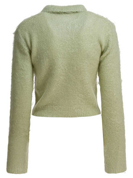 Tricouri Polo AURALEE Mohair and wool polo sweater Green Femei (BM 19448955) 2