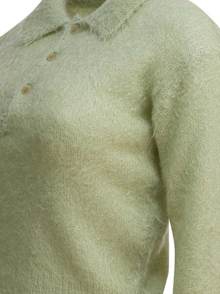 Tricouri Polo AURALEE Mohair and wool polo sweater Green Femei (BM 19448955) 4