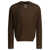 AURALEE Alpaca V-neck sweater Brown