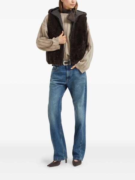 Blugi drepti Brunello Cucinelli Column straight leg jeans Blue Femei (BM 19450014) 2