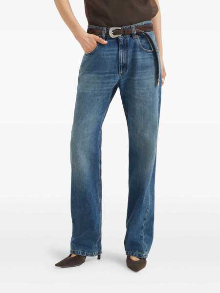 Blugi drepti Brunello Cucinelli Column straight leg jeans Blue Femei (BM 19450014) 3