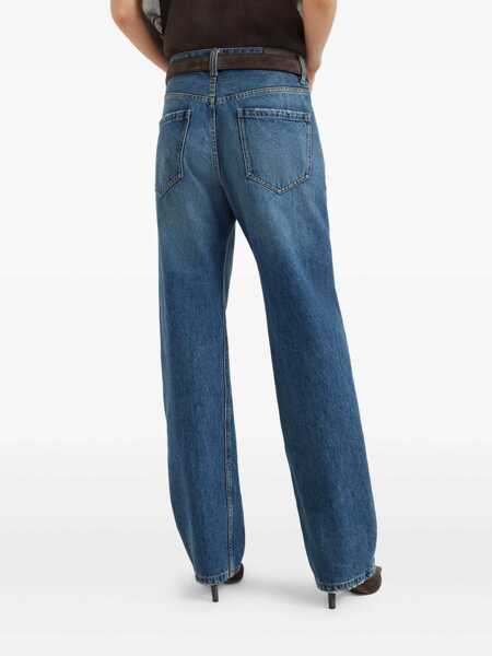 Blugi drepti Brunello Cucinelli Column straight leg jeans Blue Femei (BM 19450014) 4