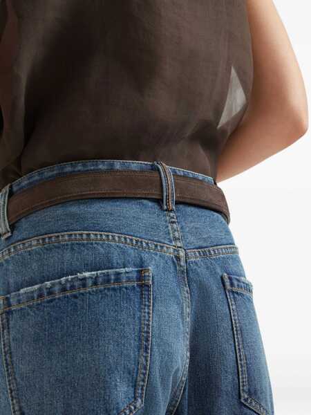 Blugi drepti Brunello Cucinelli Column straight leg jeans Blue Femei (BM 19450014) 5