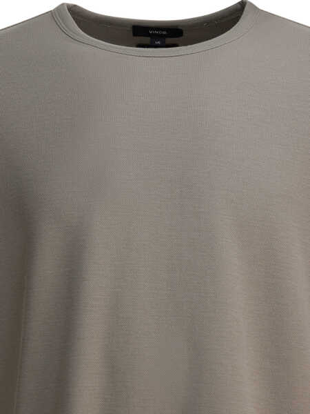 Tricouri Vince Cotton crewneck T-shirt Beige Barbati (BM 19450017) 3