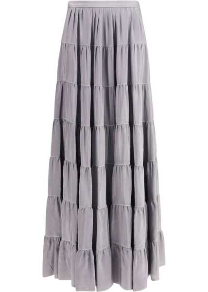 Fuste forteforte Draped Habotai silk Skirt STONE Femei (BM 19452437) 2