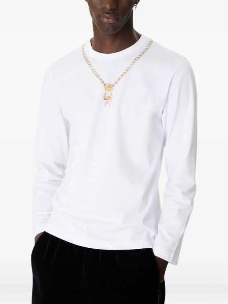 Tricouri MARINE SERRE Trompe Lil Jewelry long-sleeve T-shirt WHITE Femei (BM 19452446) 4