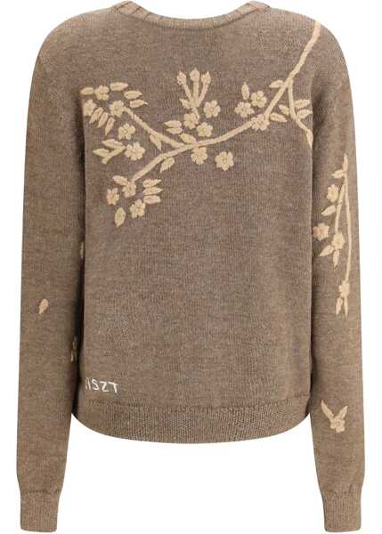 Cardigane BAZISZT Blossom Cardigan GRAY / BROWN Femei (BM 19452494) 2
