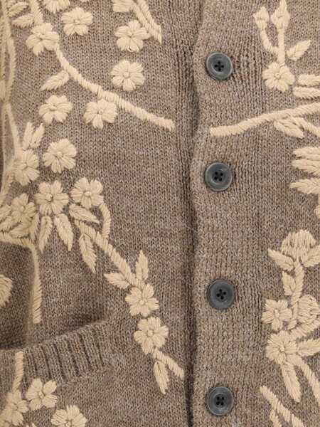 Cardigane BAZISZT Blossom Cardigan GRAY / BROWN Femei (BM 19452494) 4