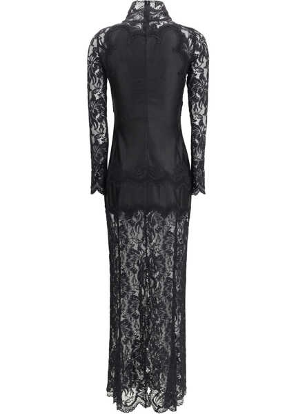Rochii lungi RABANNE Laced long dress BLACK Femei (BM 19452500) 2