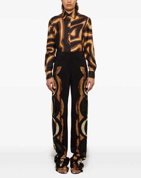 Camasi casual PUCCI Printed Silk Shirt BLACK GOLD Femei (BM 19452509) 2