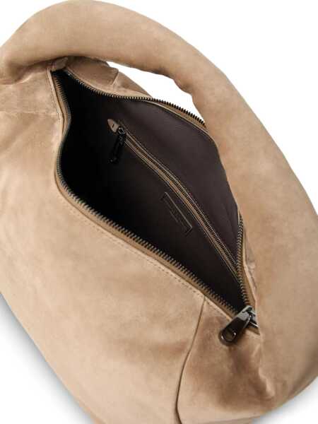 Genti de umar Brunello Cucinelli Suede Shoulder Bag ANTILOPE Femei (BM 19452536) 4