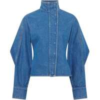 Camasi de blugi Moon Laser Blue Wash Denim Shirt Femei