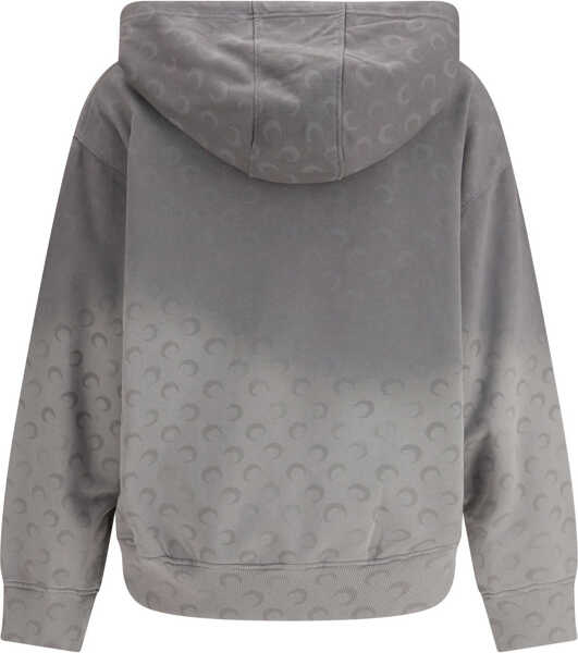 Bluze de trening MARINE SERRE Faded Moon fleece zipped Hoodie DARK GREY Femei (BM 19452545) 2