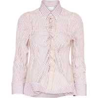 Camasi casual Layered Tulle Striped Shirt Femei