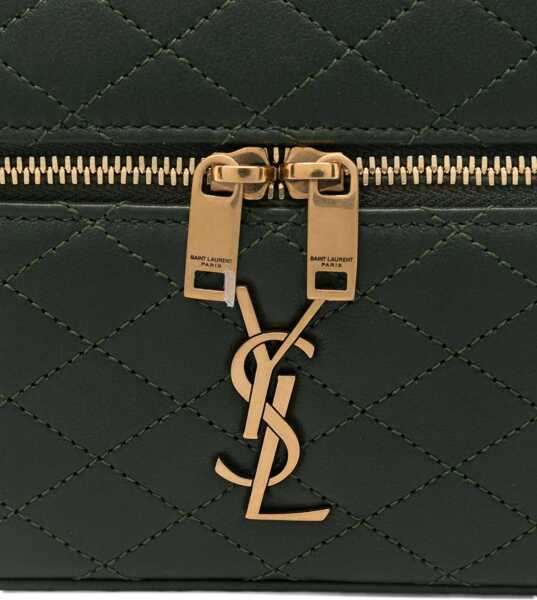 Genti de mana Saint Laurent Vanity Gaby leather Handbag GREEN Femei (BM 19452563) 4