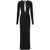 MARINE SERRE Draped Jersey Long Dress BLACK