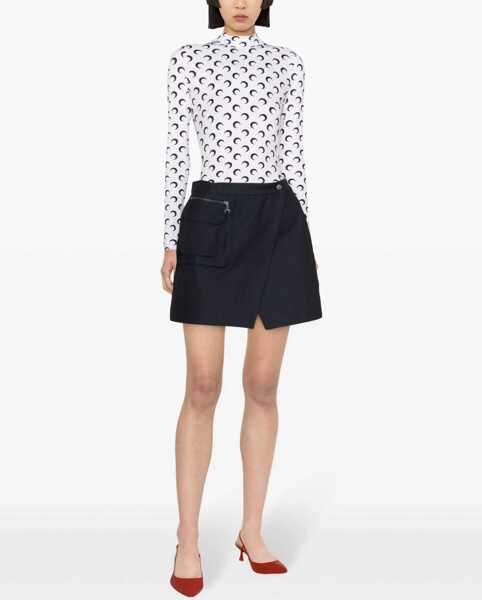 Topuri MARINE SERRE Moon long sleeve Top OPTICAL WHITE Femei (BM 19452629) 2