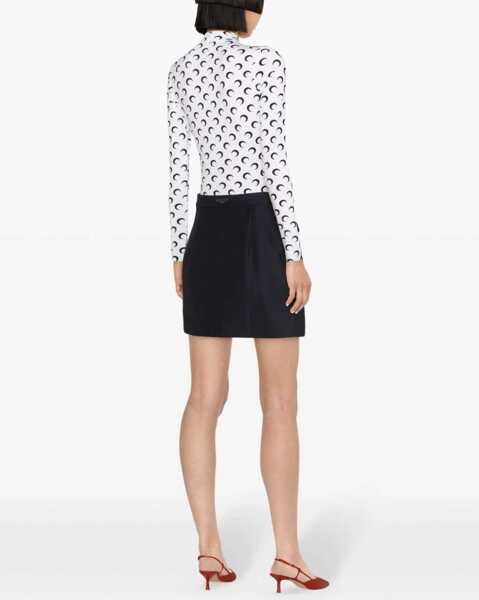 Topuri MARINE SERRE Moon long sleeve Top OPTICAL WHITE Femei (BM 19452629) 4