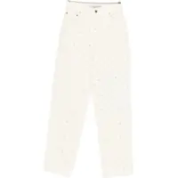 Blugi Golden Goose White denim pearl and crystal embroidered Pants