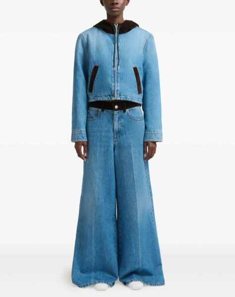 Blugi Marni Cotton Pants with contrasted waistband DEEP BLUE Femei (BM 19452680) 2