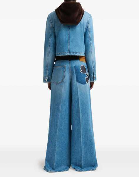 Blugi Marni Cotton Pants with contrasted waistband DEEP BLUE Femei (BM 19452680) 4