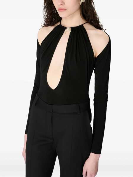 Body-uri MARINE SERRE Stretch viscose Bodysuit BLACK Femei (BM 19452698) 3