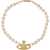 Vivienne Westwood Pearl Choker With Orb Bas-Relief GOLD