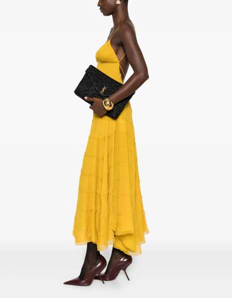 Genti mini Saint Laurent Raffia Clutch Bag BLACK Femei (BM 19452950) 2