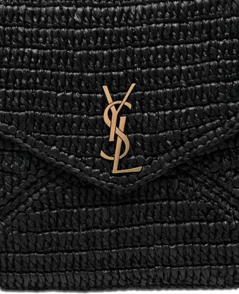 Genti mini Saint Laurent Raffia Clutch Bag BLACK Femei (BM 19452950) 4